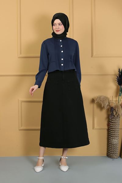 تنورة حجاب سوداء داكنة