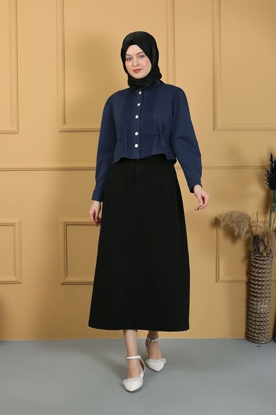 تنورة حجاب سوداء داكنة