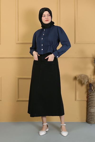 تنورة حجاب سوداء داكنة