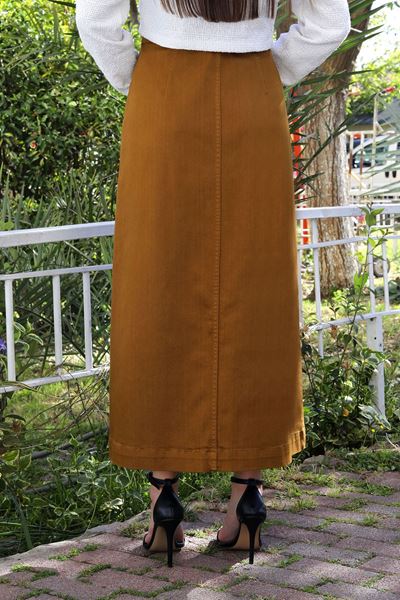 تنورة حجاب بلون الخردل