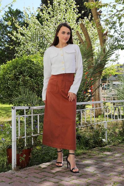 تنورة حجاب برتقالية