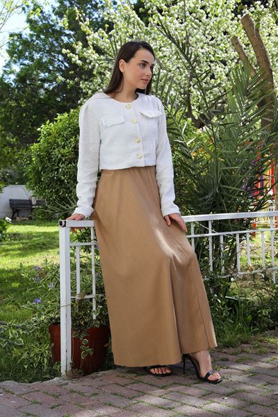 تنورة كلاسيكية من الإيلاستين عالية الخصر