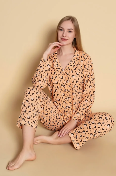 KADIN UZUN KOLLU PİJAMA SARI