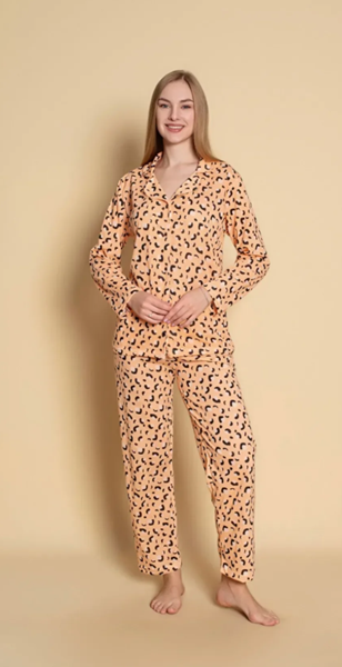 KADIN UZUN KOLLU PİJAMA SARI