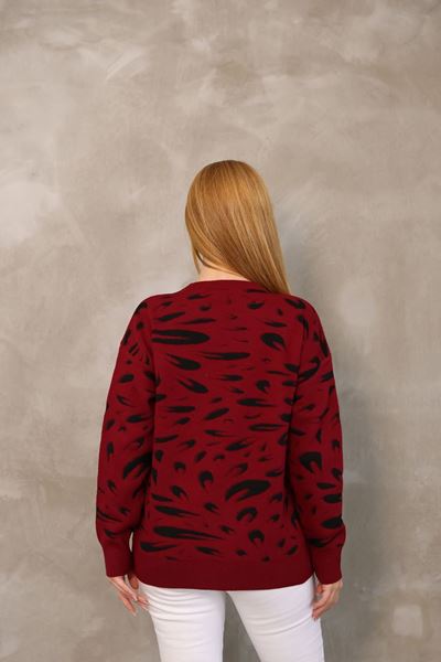 DESENLİ NEPTUN KAZAK BORDO SİYAH