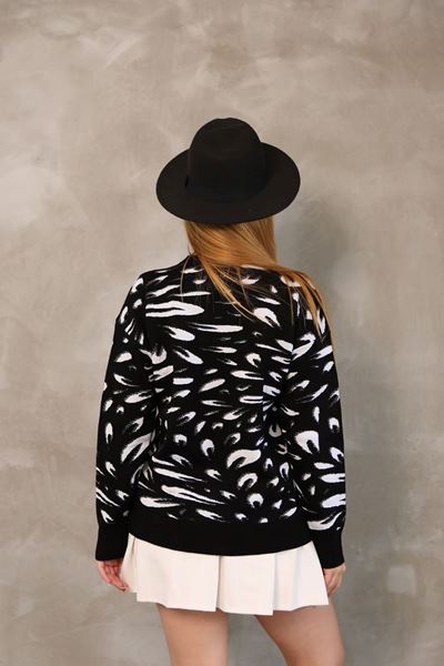 DESENLİ NEPTUN KAZAK SİYAH BEYAZ 