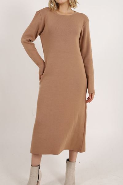 Kadın Uzun Kollu Triko Elbise 