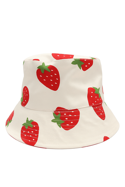 Çilek Baskılı Şapka