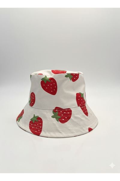 Çilek Baskılı Şapka