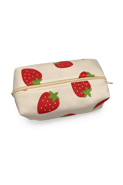 Çilek Baskılı Makyaj Çantası