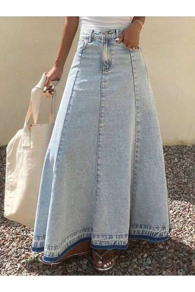 KADIN A FORM MAVİ DENİM ETEK