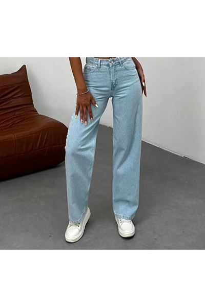 BÜYÜK BEDEN KADIN PANTOLON- AÇIK MAVİ