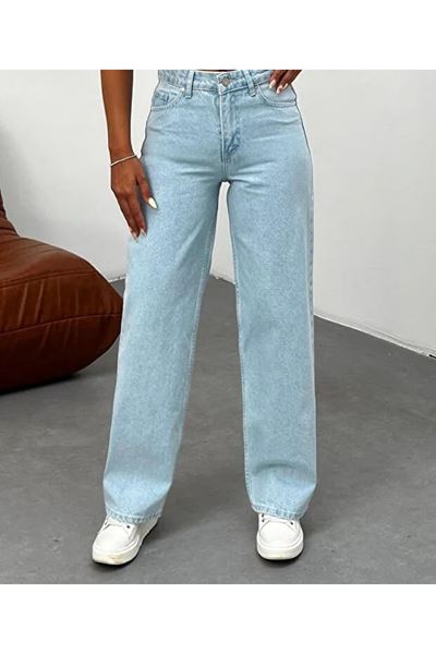 BÜYÜK BEDEN KADIN PANTOLON- AÇIK MAVİ