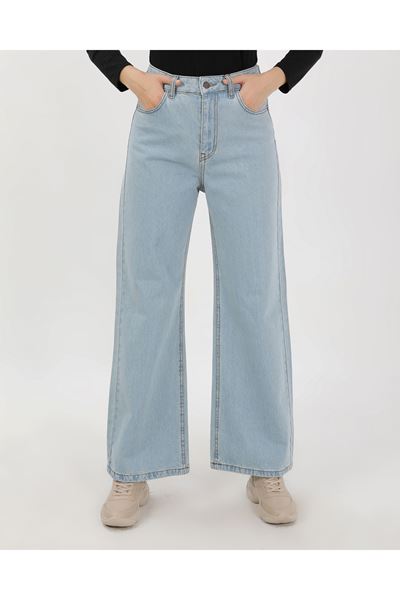 BÜYÜK BEDEN KADIN PANTOLON- AÇIK MAVİ