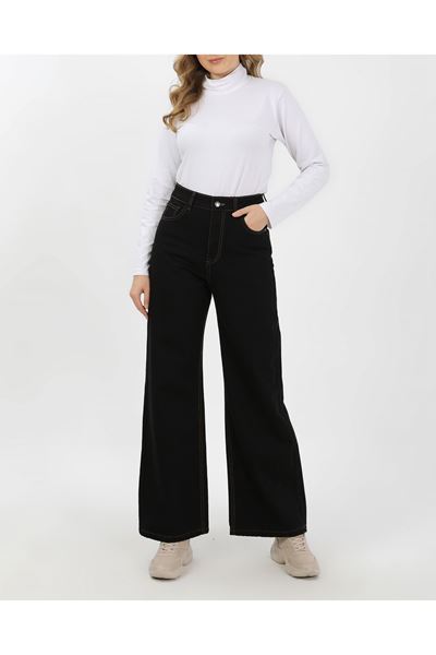 KADIN   YÜKSEK BEL DÜZ KESİM JEAN PANTOLON