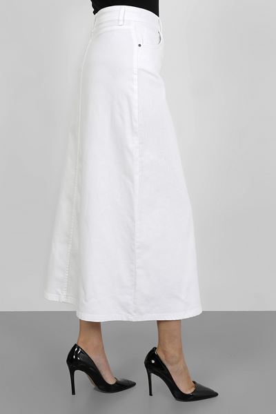 Tesettür Etek Beyaz