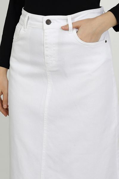 Tesettür Etek Beyaz