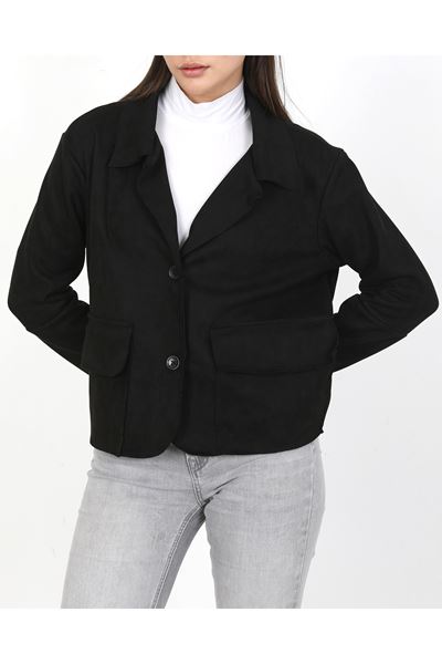 SÜET KADIN CEKET-SİYAH