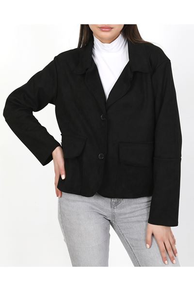 SÜET KADIN CEKET-SİYAH
