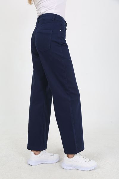 LASTİK DETAYLI JEAN PANTOLON- LACİVERT
