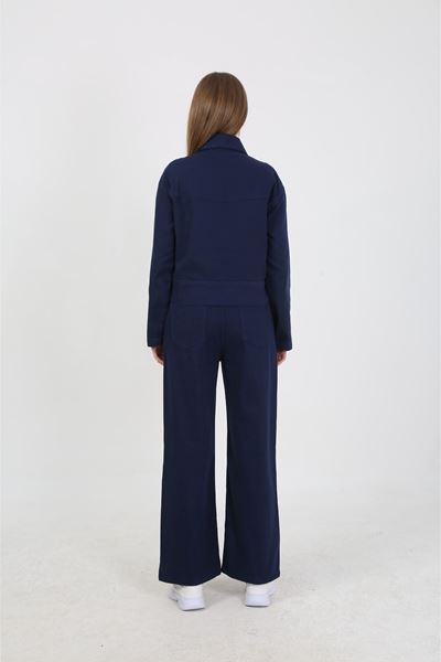 KADIN  JEAN PANTOLON VE CEKET TAKIM- LACİVERT