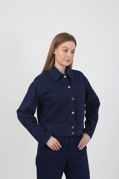 KADIN  JEAN PANTOLON VE CEKET TAKIM- LACİVERT