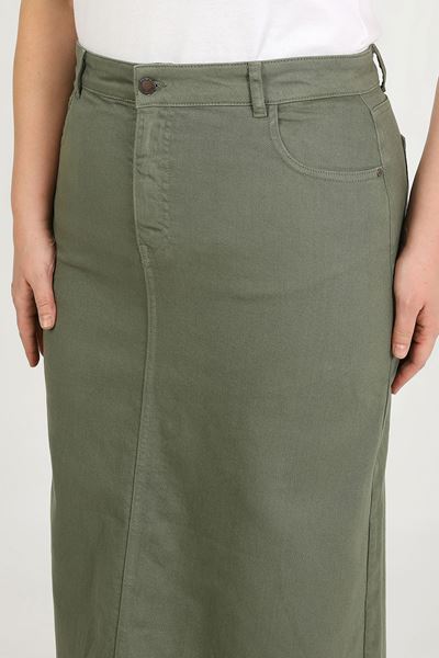 BÜYÜK BEDEN TESETTÜR ETEK- HAKİ