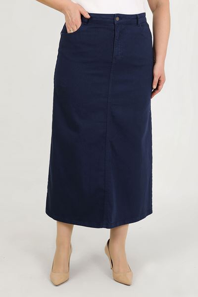 BÜYÜK BEDEN TESETTÜR ETEK- LACİVERT