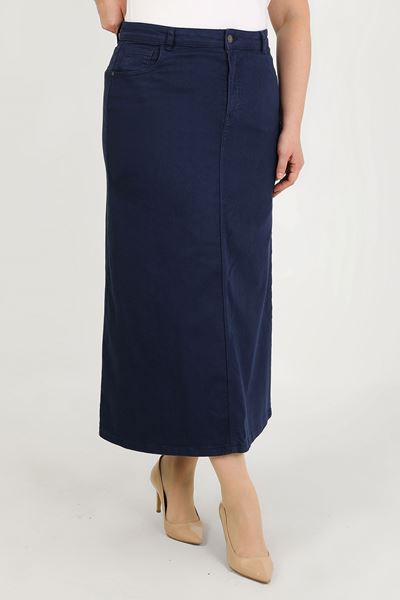 BÜYÜK BEDEN TESETTÜR ETEK- LACİVERT