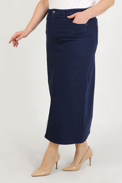 BÜYÜK BEDEN TESETTÜR ETEK- LACİVERT