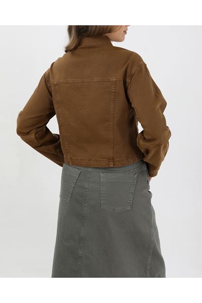 BAĞCIKLI DENİM CEKET- CAMEL