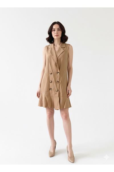 DÜĞMELİ MİNİ ELBİSE