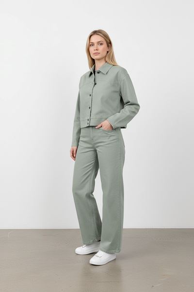 KADIN  JEAN PANTOLON VE CEKET TAKIM- YEŞİL