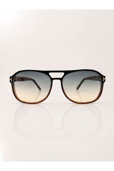 Oval Yuvarlak Çerçeve Degrade Cam Güneş Gözlüğü