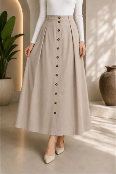 Safari Loft Buttoned Skirt