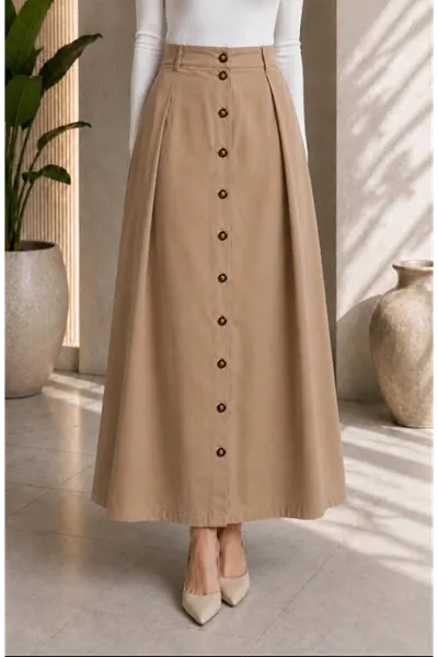 Safari Loft Buttoned Skirt