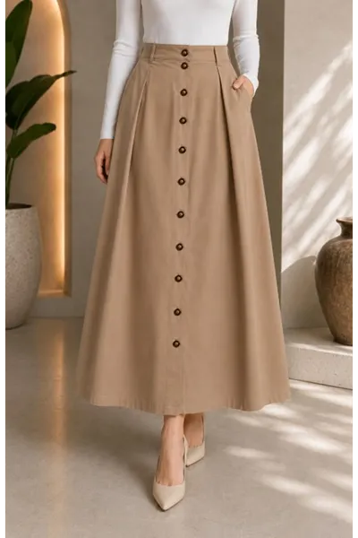 Safari Loft Buttoned Skirt