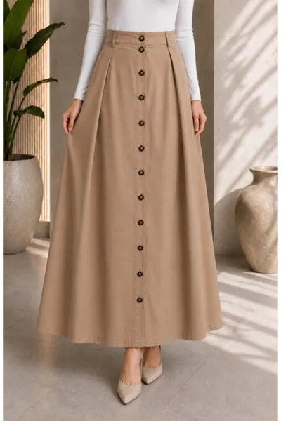Safari Loft Buttoned Skirt