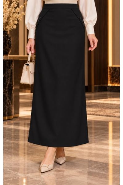  Fabric Pencil Skirt Black