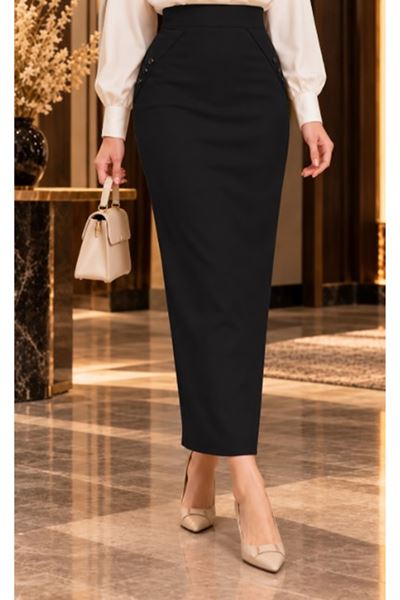  Fabric Pencil Skirt Black