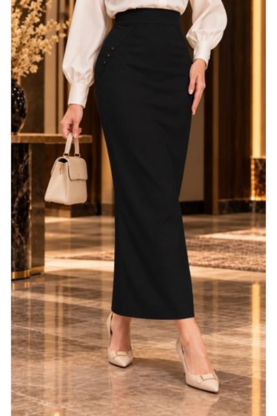  Fabric Pencil Skirt Black