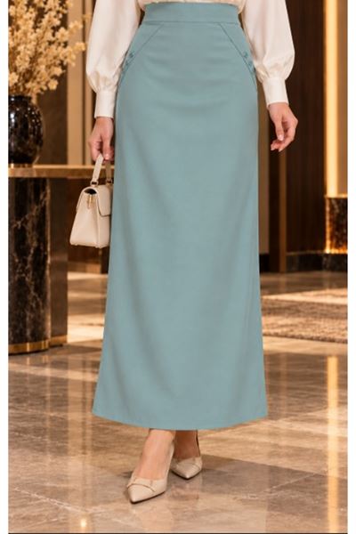 Fabric Pencil Skirt Green