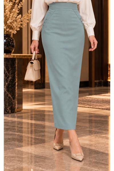 Fabric Pencil Skirt Green