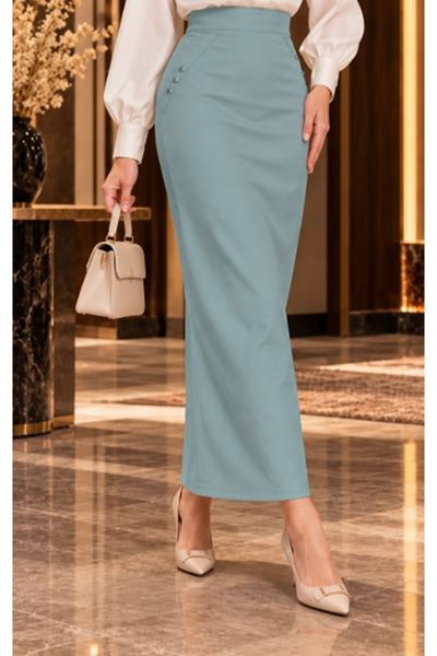 Fabric Pencil Skirt Green