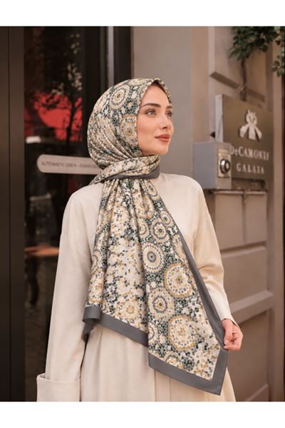 DESENLİ ŞAL- SARI YEŞİL