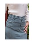 Blue Lycra and Gabardine Midi Skirt
