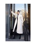 hooded jacket, ecru coat
