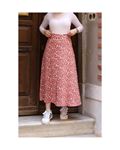 Buttoned viscose skirt