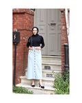 Blue hijab skirt with pockets and large buttons