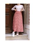 Buttoned viscose skirt